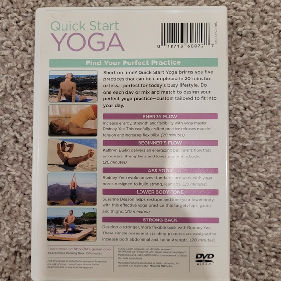 Quick Start Yoga Fitness Exercise DVD - Picture 3 of 5